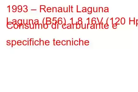 1993 – Renault Laguna
Laguna (B56) 1.8 16V (120 Hp) Consumo di carburante e specifiche tecniche