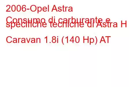 2006-Opel Astra
Consumo di carburante e specifiche tecniche di Astra H Caravan 1.8i (140 Hp) AT