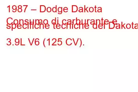 1987 – Dodge Dakota
Consumo di carburante e specifiche tecniche del Dakota 3.9L V6 (125 CV).