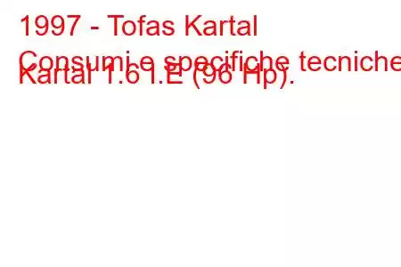 1997 - Tofas Kartal
Consumi e specifiche tecniche Kartal 1.6 I.E (96 Hp).