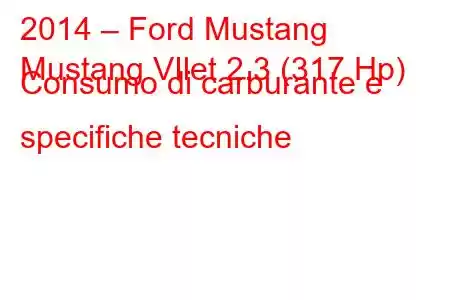 2014 – Ford Mustang
Mustang VIlet 2.3 (317 Hp) Consumo di carburante e specifiche tecniche