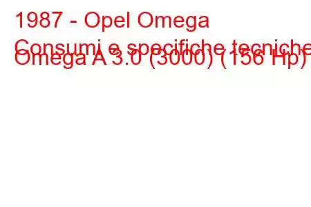 1987 - Opel Omega
Consumi e specifiche tecniche Omega A 3.0 (3000) (156 Hp)