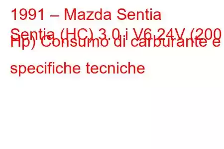 1991 – Mazda Sentia
Sentia (HC) 3.0 i V6 24V (200 Hp) Consumo di carburante e specifiche tecniche