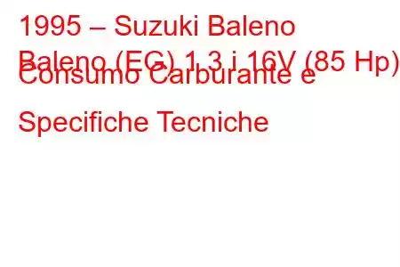 1995 – Suzuki Baleno
Baleno (EG) 1.3 i 16V (85 Hp) Consumo Carburante e Specifiche Tecniche