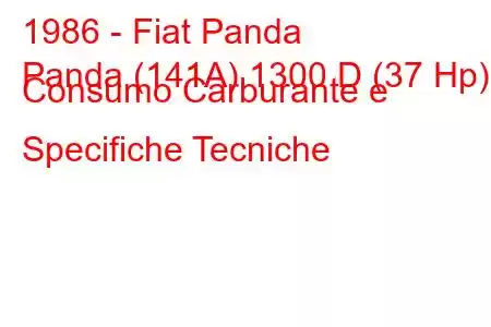 1986 - Fiat Panda
Panda (141A) 1300 D (37 Hp) Consumo Carburante e Specifiche Tecniche