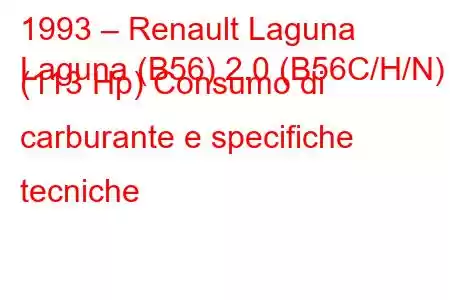 1993 – Renault Laguna
Laguna (B56) 2.0 (B56C/H/N) (113 Hp) Consumo di carburante e specifiche tecniche