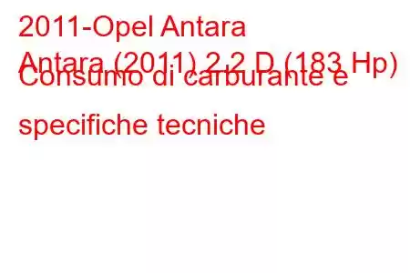 2011-Opel Antara
Antara (2011) 2.2 D (183 Hp) Consumo di carburante e specifiche tecniche