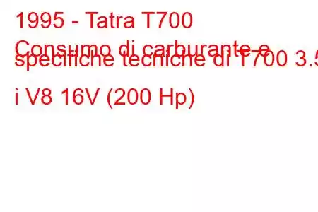 1995 - Tatra T700
Consumo di carburante e specifiche tecniche di T700 3.5 i V8 16V (200 Hp)