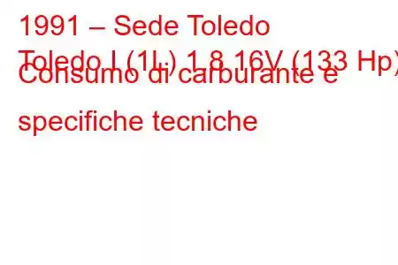 1991 – Sede Toledo
Toledo I (1L) 1.8 16V (133 Hp) Consumo di carburante e specifiche tecniche