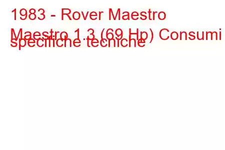 1983 - Rover Maestro
Maestro 1.3 (69 Hp) Consumi e specifiche tecniche