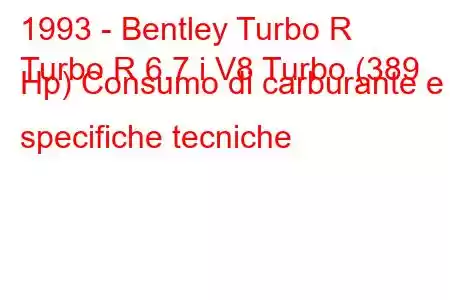 1993 - Bentley Turbo R
Turbo R 6.7 i V8 Turbo (389 Hp) Consumo di carburante e specifiche tecniche