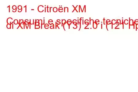 1991 - Citroën XM
Consumi e specifiche tecniche di XM Break (Y3) 2.0 i (121 Hp)