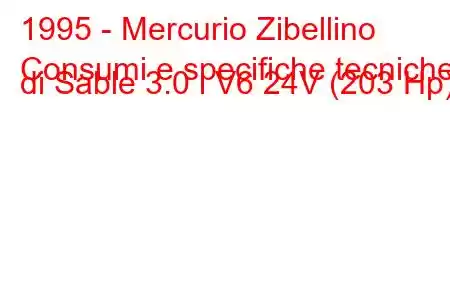 1995 - Mercurio Zibellino
Consumi e specifiche tecniche di Sable 3.0 i V6 24V (203 Hp)