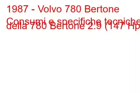 1987 - Volvo 780 Bertone
Consumi e specifiche tecniche della 780 Bertone 2.9 (147 Hp).