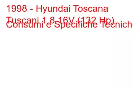 1998 - Hyundai Toscana
Tuscani 1.8 16V (132 Hp) Consumi e Specifiche Tecniche