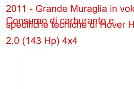 2011 - Grande Muraglia in volo
Consumo di carburante e specifiche tecniche di Hover H6 2.0 (143 Hp) 4x4