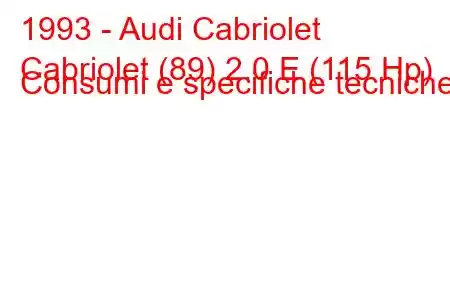 1993 - Audi Cabriolet
Cabriolet (89) 2.0 E (115 Hp) Consumi e specifiche tecniche