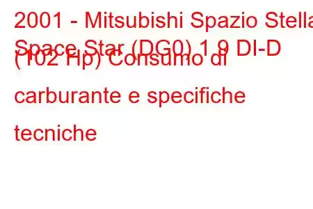 2001 - Mitsubishi Spazio Stella
Space Star (DG0) 1.9 DI-D (102 Hp) Consumo di carburante e specifiche tecniche