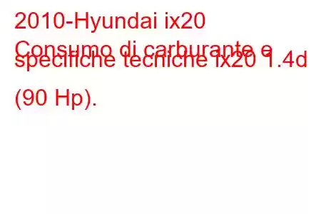 2010-Hyundai ix20
Consumo di carburante e specifiche tecniche ix20 1.4d (90 Hp).