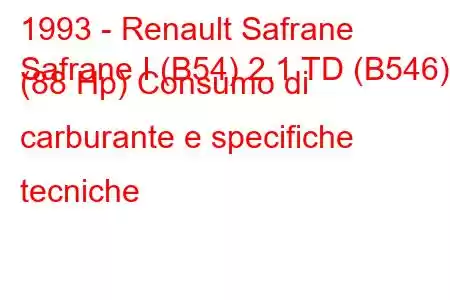 1993 - Renault Safrane
Safrane I (B54) 2.1 TD (B546) (88 Hp) Consumo di carburante e specifiche tecniche