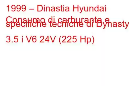 1999 – Dinastia Hyundai
Consumo di carburante e specifiche tecniche di Dynasty 3.5 i V6 24V (225 Hp)