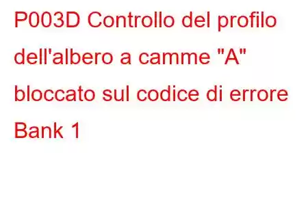 P003D Controllo del profilo dell'albero a camme 