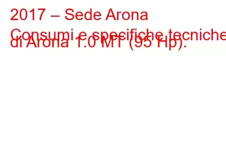 2017 – Sede Arona
Consumi e specifiche tecniche di Arona 1.0 MT (95 Hp).