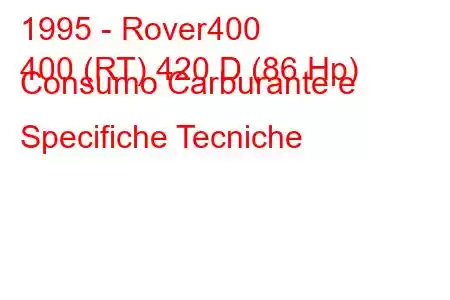 1995 - Rover400
400 (RT) 420 D (86 Hp) Consumo Carburante e Specifiche Tecniche