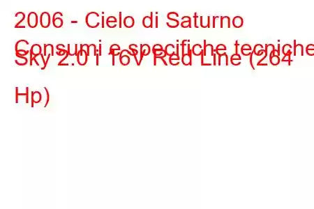 2006 - Cielo di Saturno
Consumi e specifiche tecniche Sky 2.0 i 16V Red Line (264 Hp)