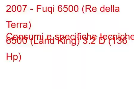 2007 - Fuqi 6500 (Re della Terra)
Consumi e specifiche tecniche 6500 (Land King) 3.2 D (136 Hp)