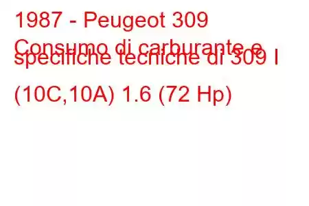 1987 - Peugeot 309
Consumo di carburante e specifiche tecniche di 309 I (10C,10A) 1.6 (72 Hp)