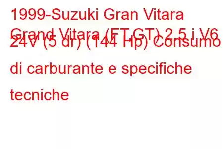 1999-Suzuki Gran Vitara
Grand Vitara (FT,GT) 2.5 i V6 24V (5 dr) (144 Hp) Consumo di carburante e specifiche tecniche