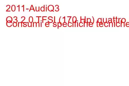 2011-AudiQ3
Q3 2.0 TFSI (170 Hp) quattro Consumi e specifiche tecniche