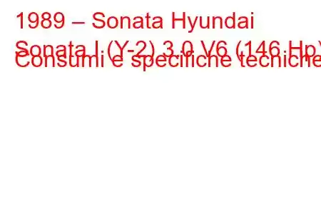 1989 – Sonata Hyundai
Sonata I (Y-2) 3.0 V6 (146 Hp) Consumi e specifiche tecniche