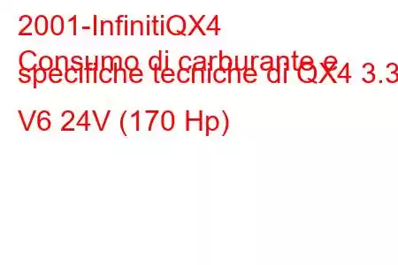 2001-InfinitiQX4
Consumo di carburante e specifiche tecniche di QX4 3.3 i V6 24V (170 Hp)