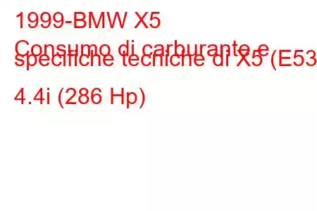 1999-BMW X5
Consumo di carburante e specifiche tecniche di X5 (E53) 4.4i (286 Hp)