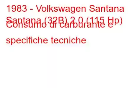 1983 - Volkswagen Santana
Santana (32B) 2.0 (115 Hp) Consumo di carburante e specifiche tecniche