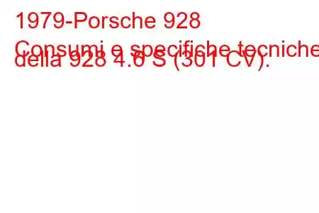 1979-Porsche 928
Consumi e specifiche tecniche della 928 4.6 S (301 CV).