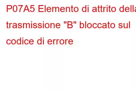 P07A5 Elemento di attrito della trasmissione 