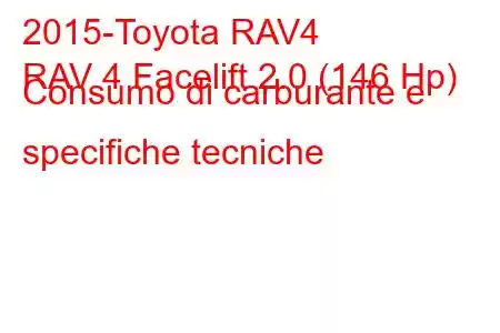 2015-Toyota RAV4
RAV 4 Facelift 2.0 (146 Hp) Consumo di carburante e specifiche tecniche