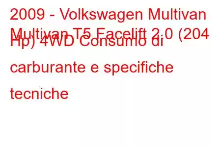 2009 - Volkswagen Multivan
Multivan T5 Facelift 2.0 (204 Hp) 4WD Consumo di carburante e specifiche tecniche