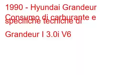 1990 - Hyundai Grandeur
Consumo di carburante e specifiche tecniche di Grandeur I 3.0i V6