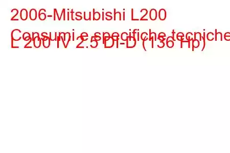 2006-Mitsubishi L200
Consumi e specifiche tecniche L 200 IV 2.5 DI-D (136 Hp)