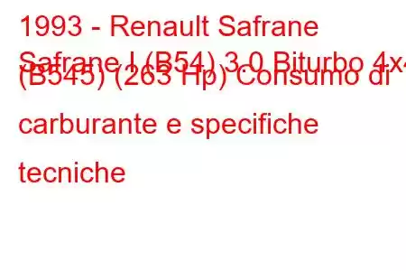 1993 - Renault Safrane
Safrane I (B54) 3.0 Biturbo 4x4 (B545) (263 Hp) Consumo di carburante e specifiche tecniche