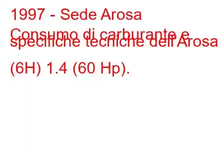 1997 - Sede Arosa
Consumo di carburante e specifiche tecniche dell'Arosa (6H) 1.4 (60 Hp).