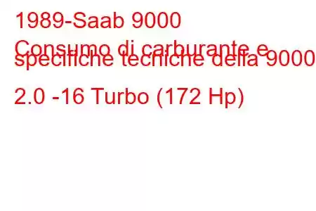 1989-Saab 9000
Consumo di carburante e specifiche tecniche della 9000 2.0 -16 Turbo (172 Hp)