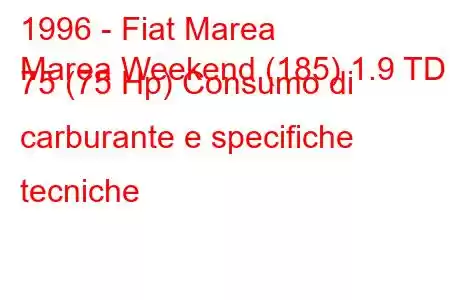 1996 - Fiat Marea
Marea Weekend (185) 1.9 TD 75 (75 Hp) Consumo di carburante e specifiche tecniche