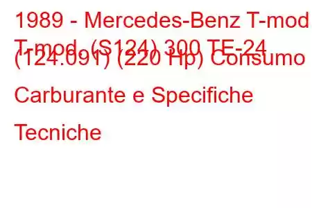 1989 - Mercedes-Benz T-mod.
T-mod. (S124) 300 TE-24 (124.091) (220 Hp) Consumo Carburante e Specifiche Tecniche