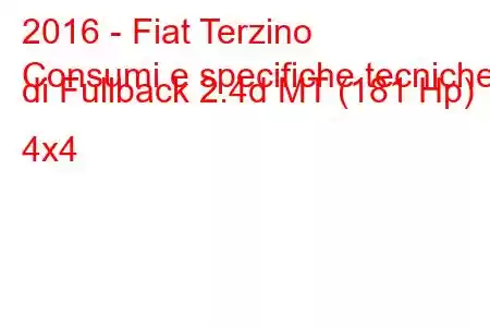 2016 - Fiat Terzino
Consumi e specifiche tecniche di Fullback 2.4d MT (181 Hp) 4x4