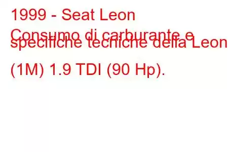 1999 - Seat Leon
Consumo di carburante e specifiche tecniche della Leon I (1M) 1.9 TDI (90 Hp).